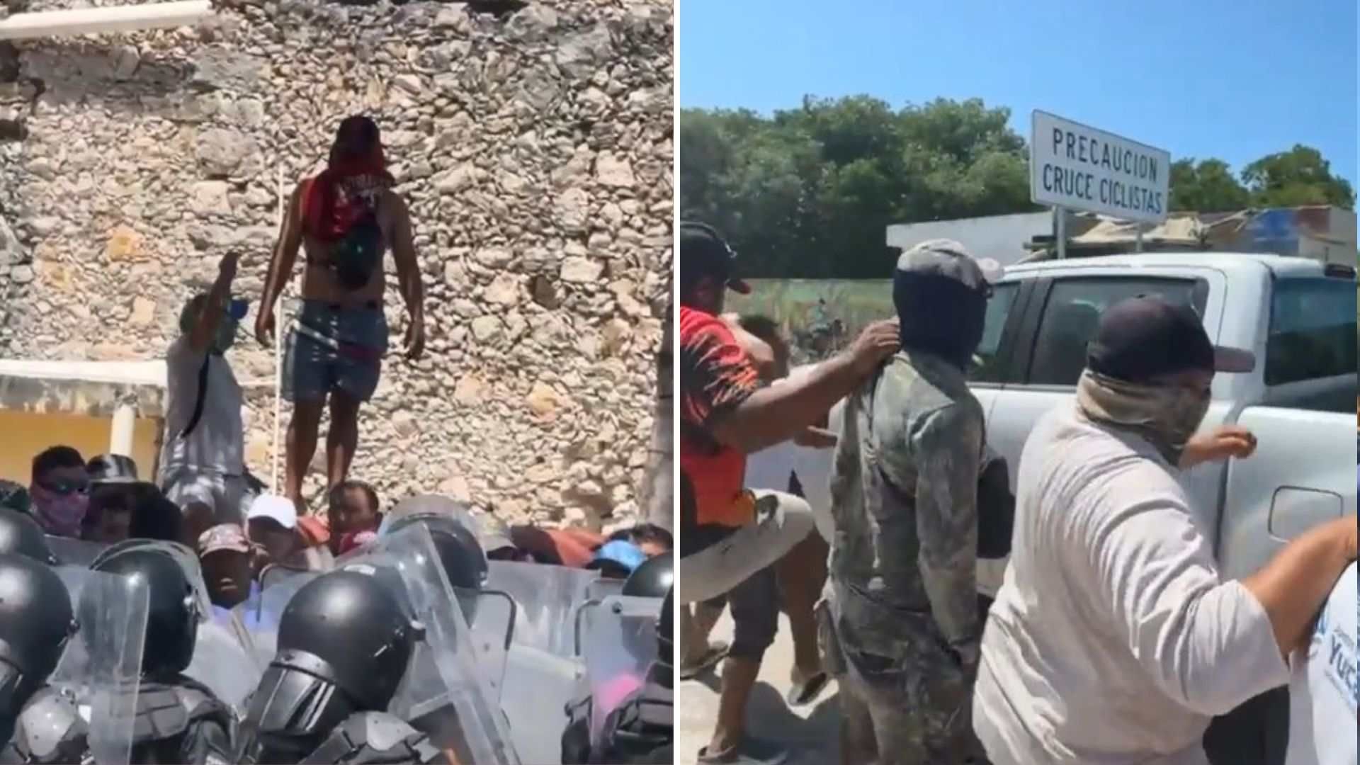¡Tensión en Sisal! Enfrentamiento Entre Pobladores y Autoridades en Defensa de un Terreno