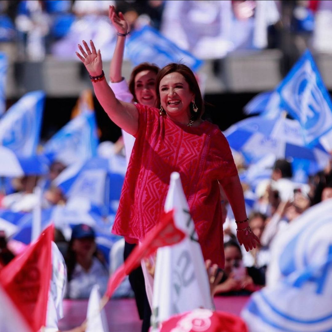 Xóchitl Gálvez durante un mitin en Querétaro
