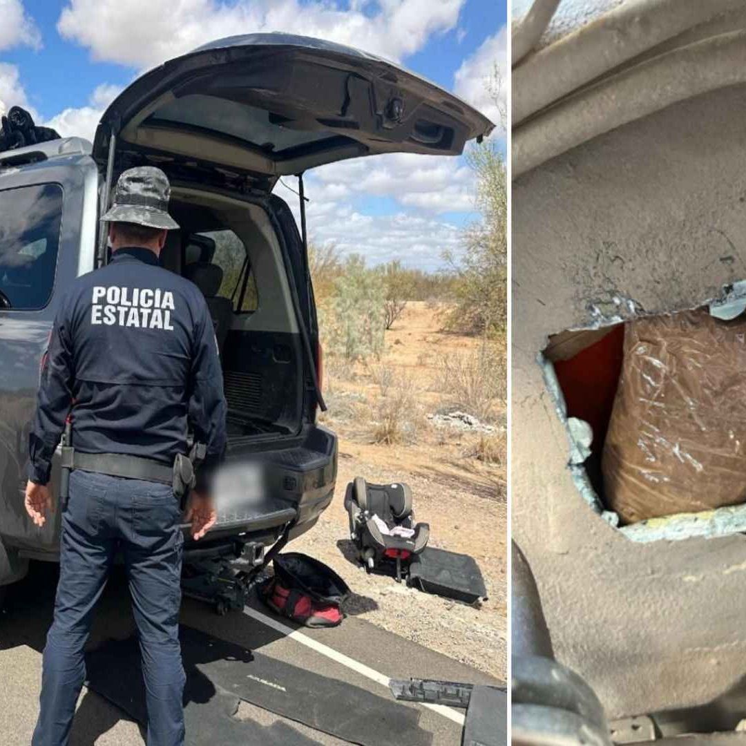 Pareja en Compañía de Dos Niños Fue Detenida con 150 Mil Pastillas de Fentanilo en Sonora