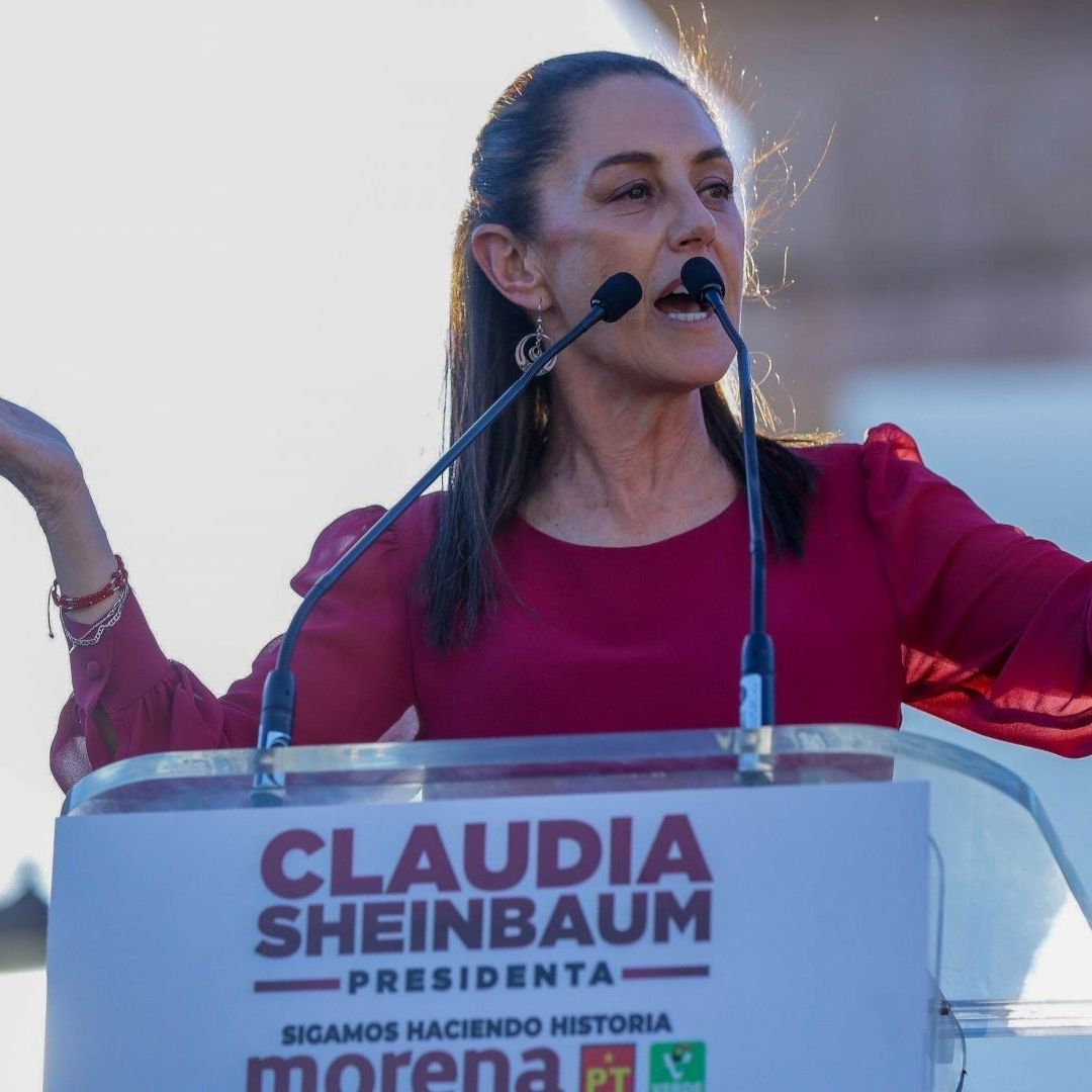 Claudia Sheinbaum, candidata presidencial de la coalición “Sigamos Haciendo Historia”, en León, Guanajuato