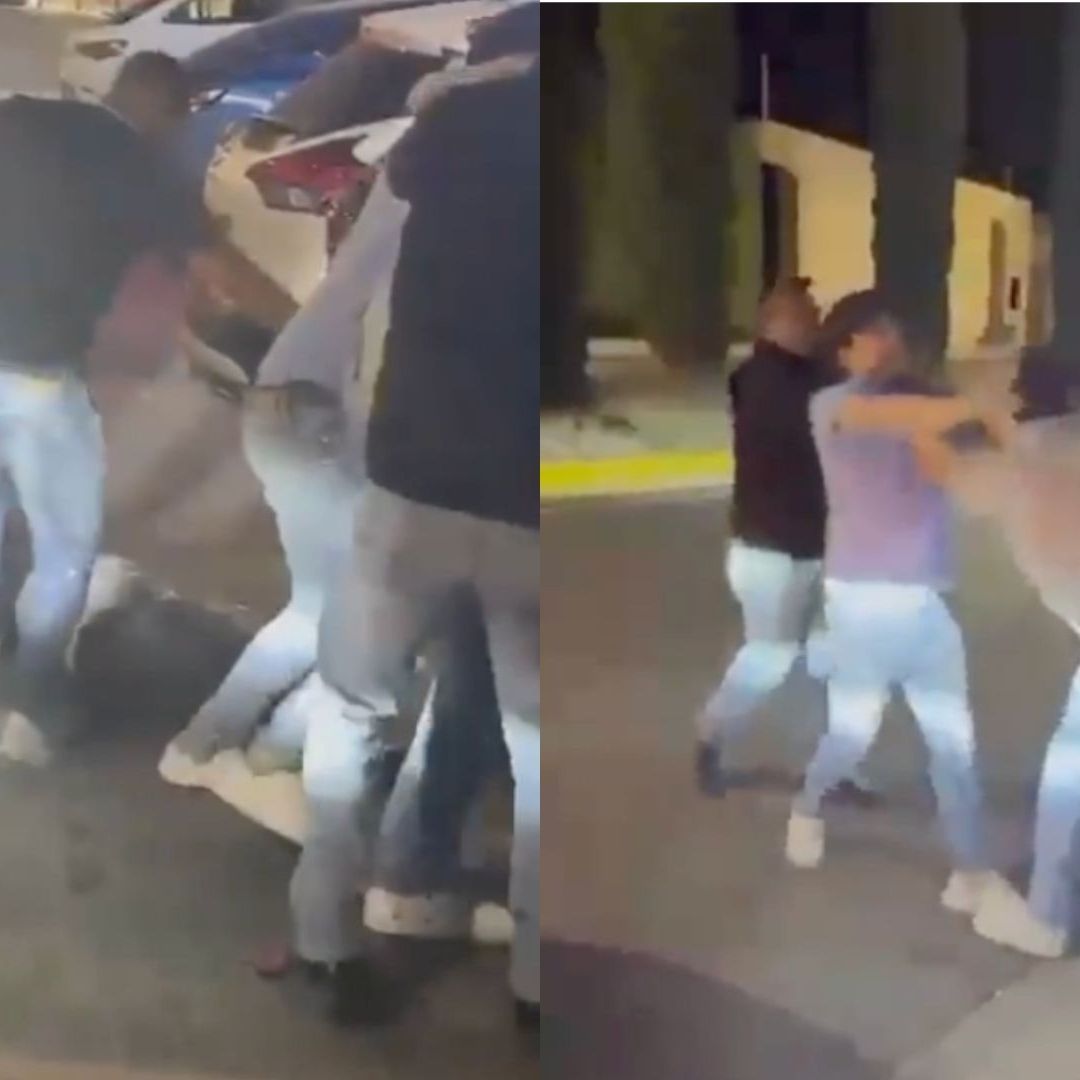 jovenes peleando en slp