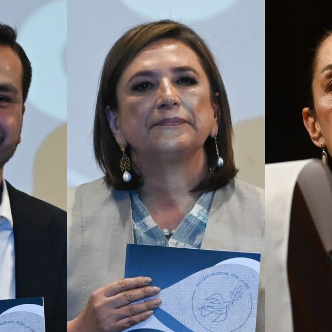Los candidatos durante su reunión con el CEM.