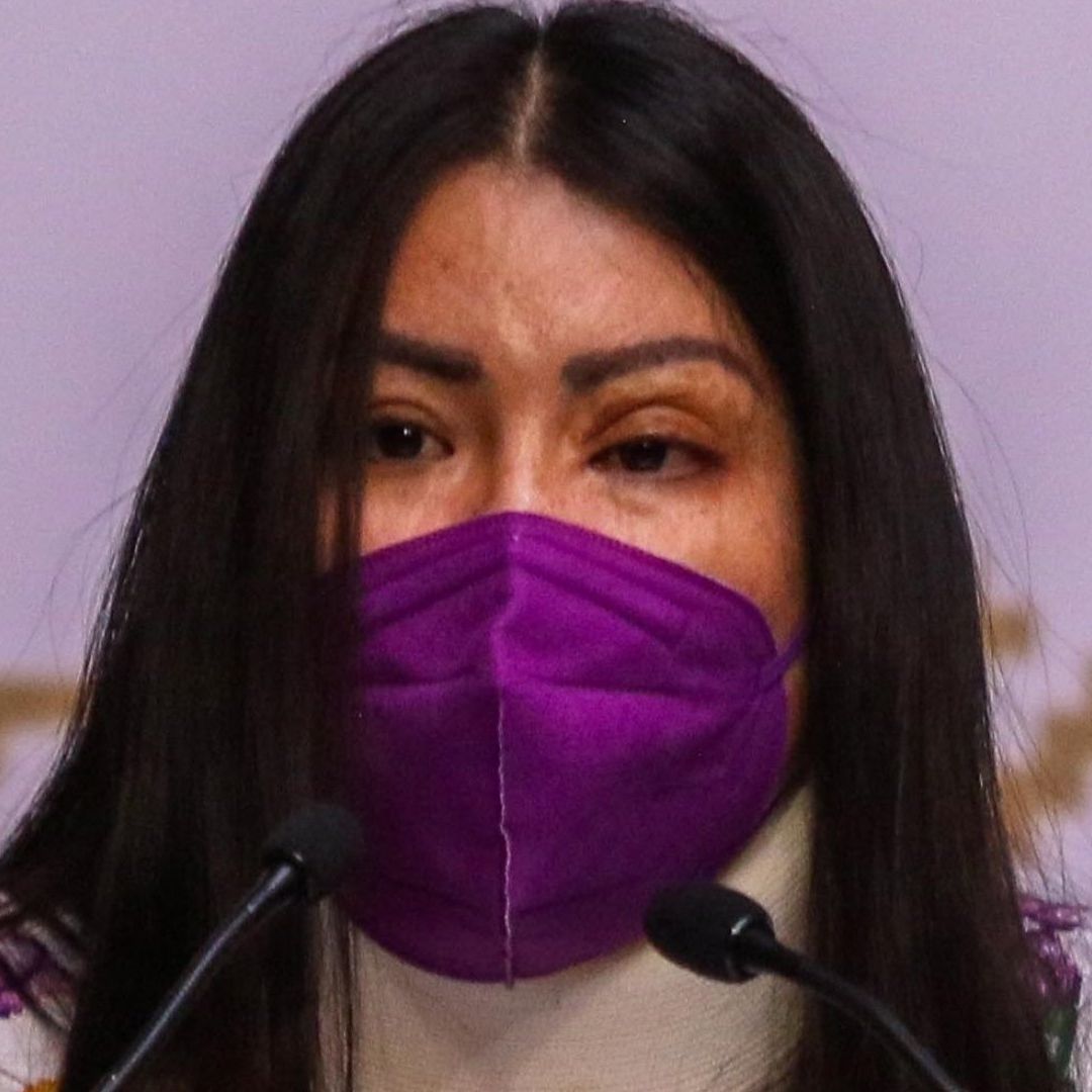 La saxofonista María Elena Ríos durante la presentación de la Ley Malena