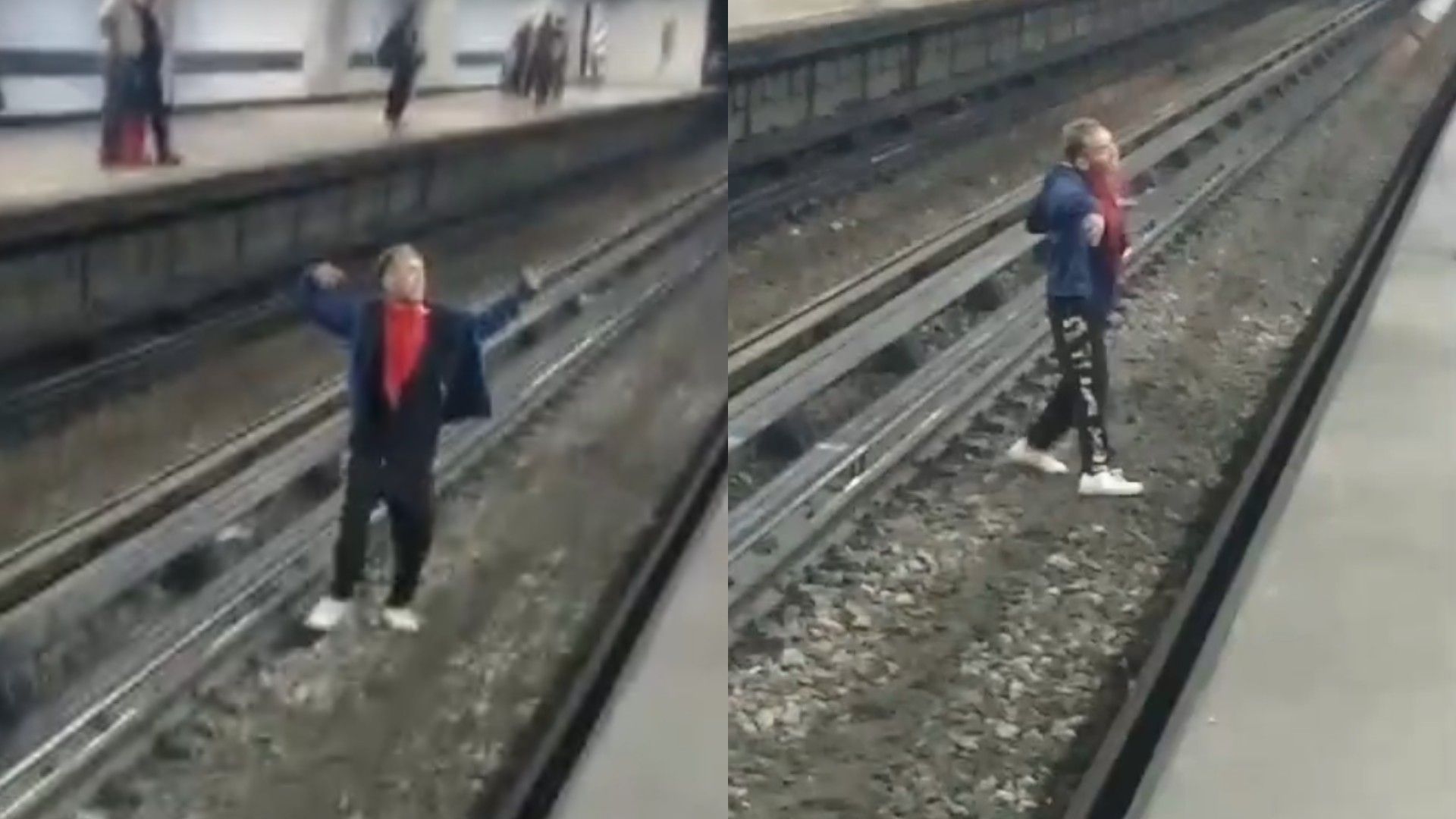 Hombre baja a vías del Metro en Línea B