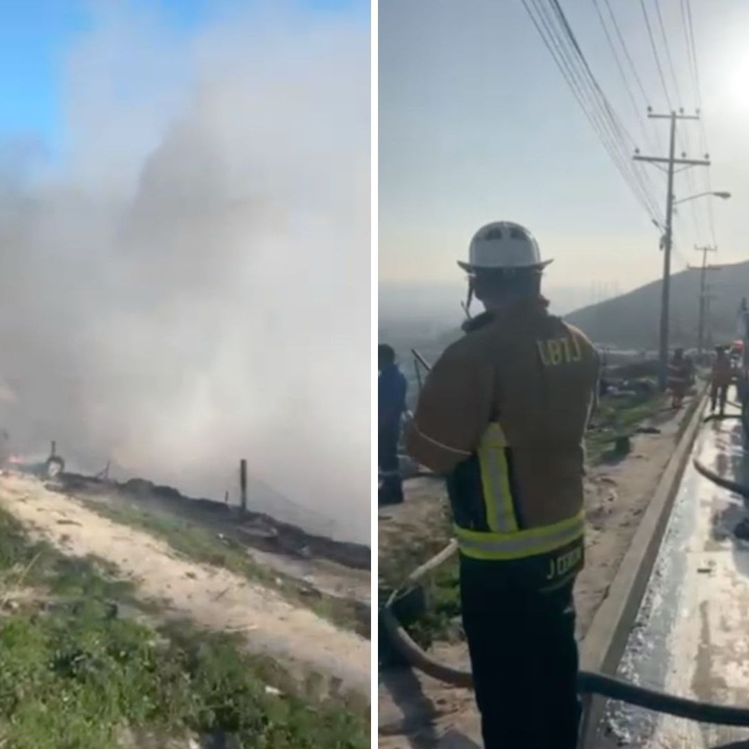 Incendio en Tijuana Afecta 6 Casas; 15 Bomberos Lograron Controlar el Fuego