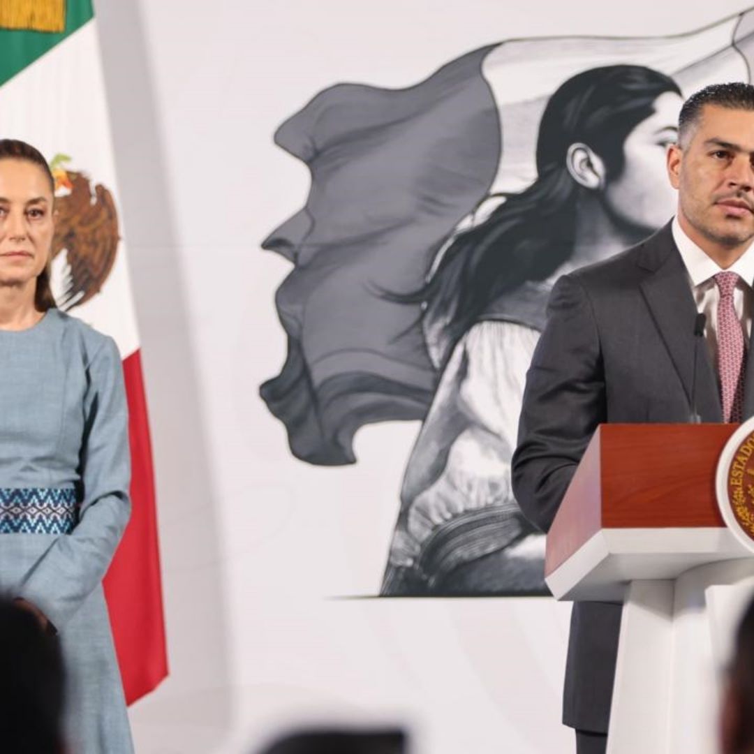 Omar García Harfuch en la conferencia mañanera de hoy 24 de marzo de 2025