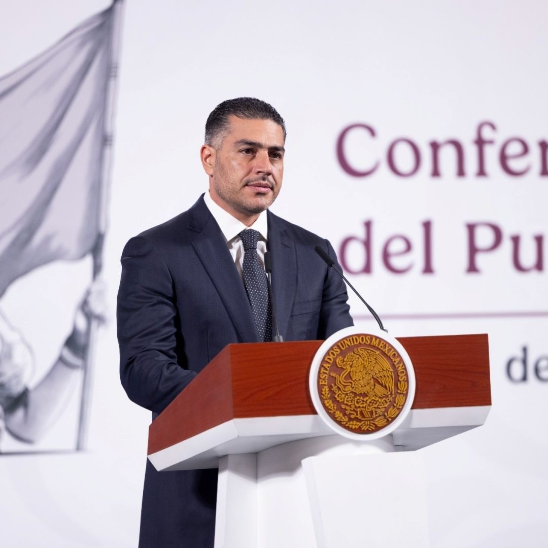 Omar García Harfuch en la conferencia mañanera hoy 25 marzo 2025