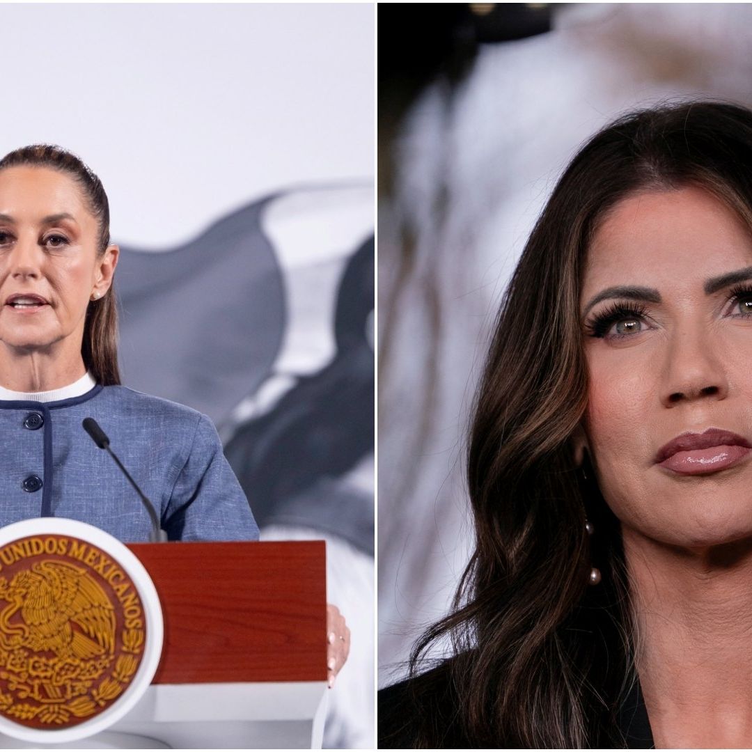 Claudia Sheinbaum, presidenta de México, y Kristi Noem, secretaria de Seguridad Interior de Estados Unidos