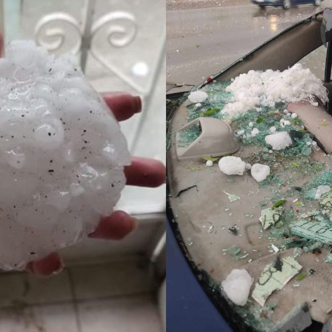 Granizo de grandes dimensiones en el municipio de Sabinas, Coahuila