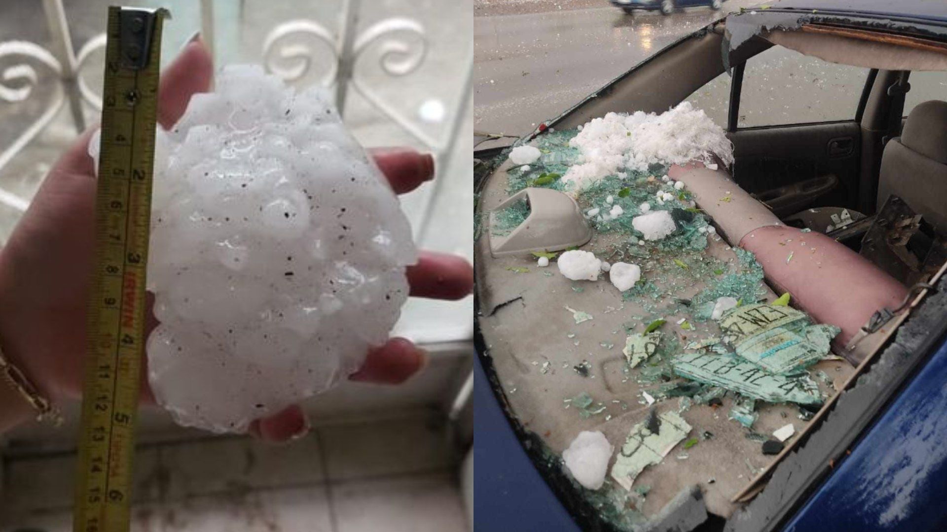 Granizo de grandes dimensiones en el municipio de Sabinas, Coahuila
