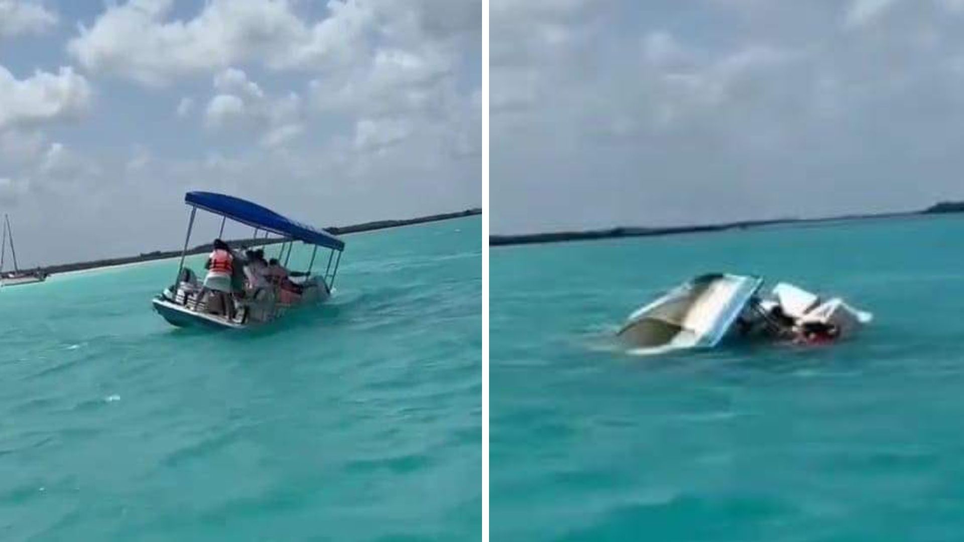 Se Hunde Embarcación en Bacalar con 12 Turistas; Otros Barcos Apoyaron al Rescate