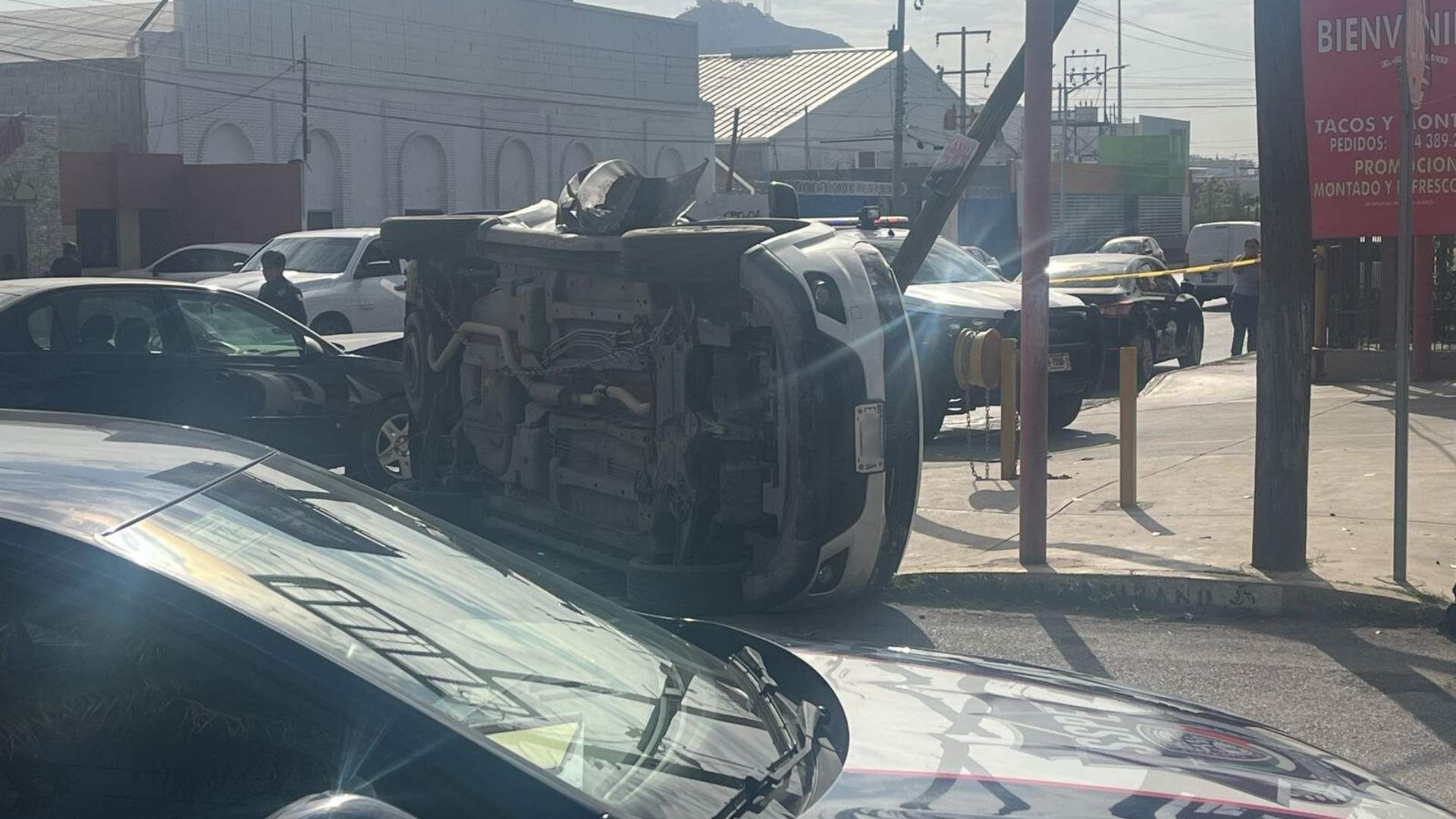 Se Registró un Choque con Volcadura en la Avenida Tecnológico en Chihuahua