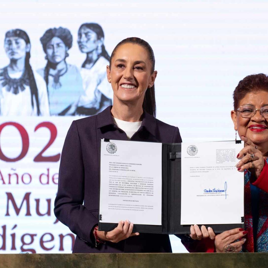 La presidenta Claudia Sheinbaum firmó iniciativas de ley contra la desaparición de personas