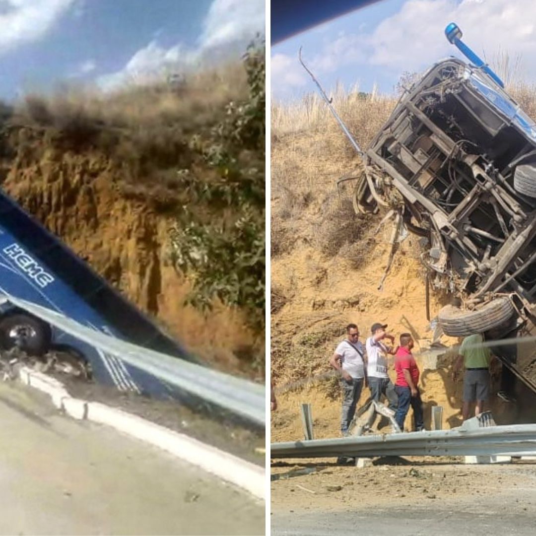 La unidad colectiva viajaba con dirección a la CDMX cuando se salió del camino.