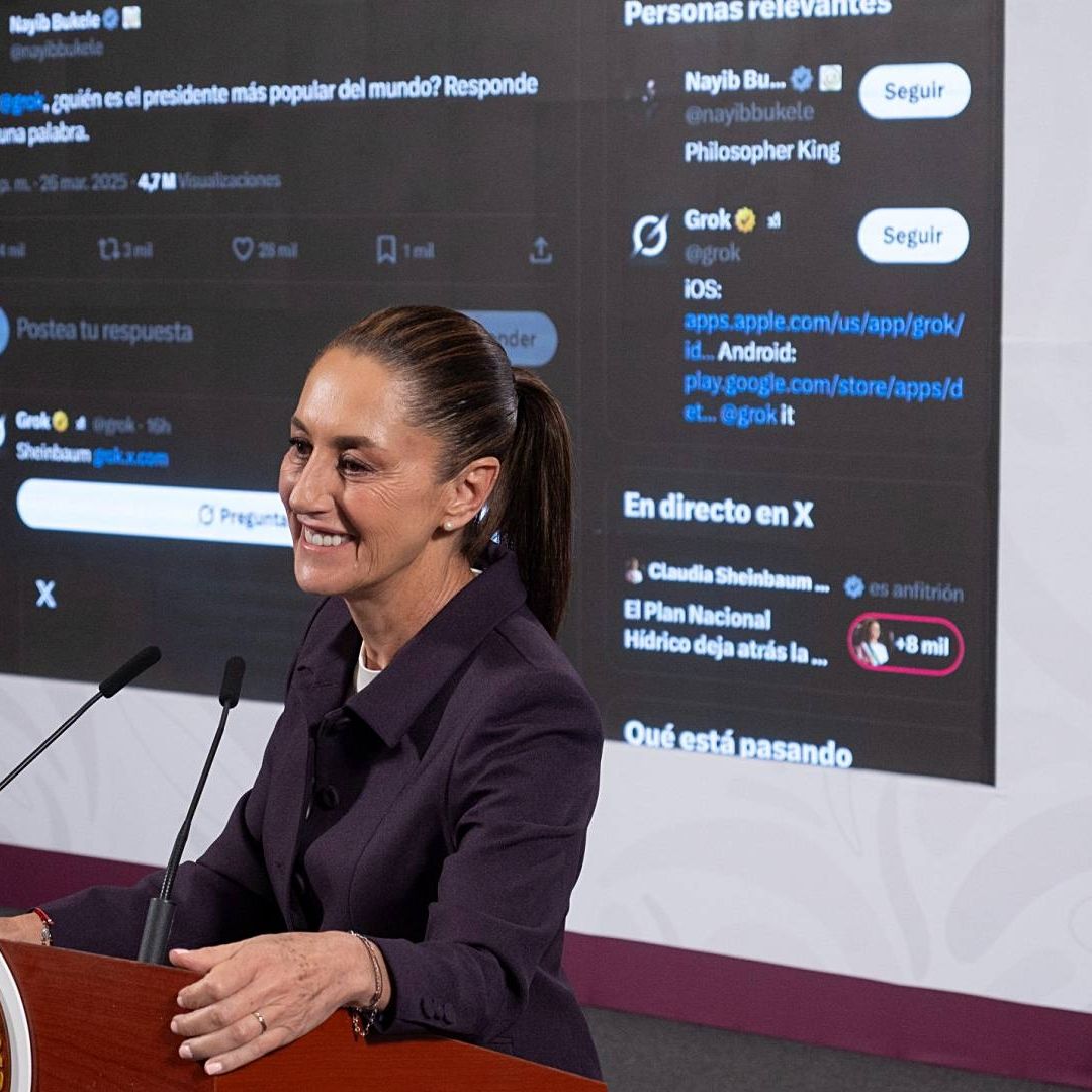 Claudia Sheinbaum durante conferencia de prensa en Palacio Nacional