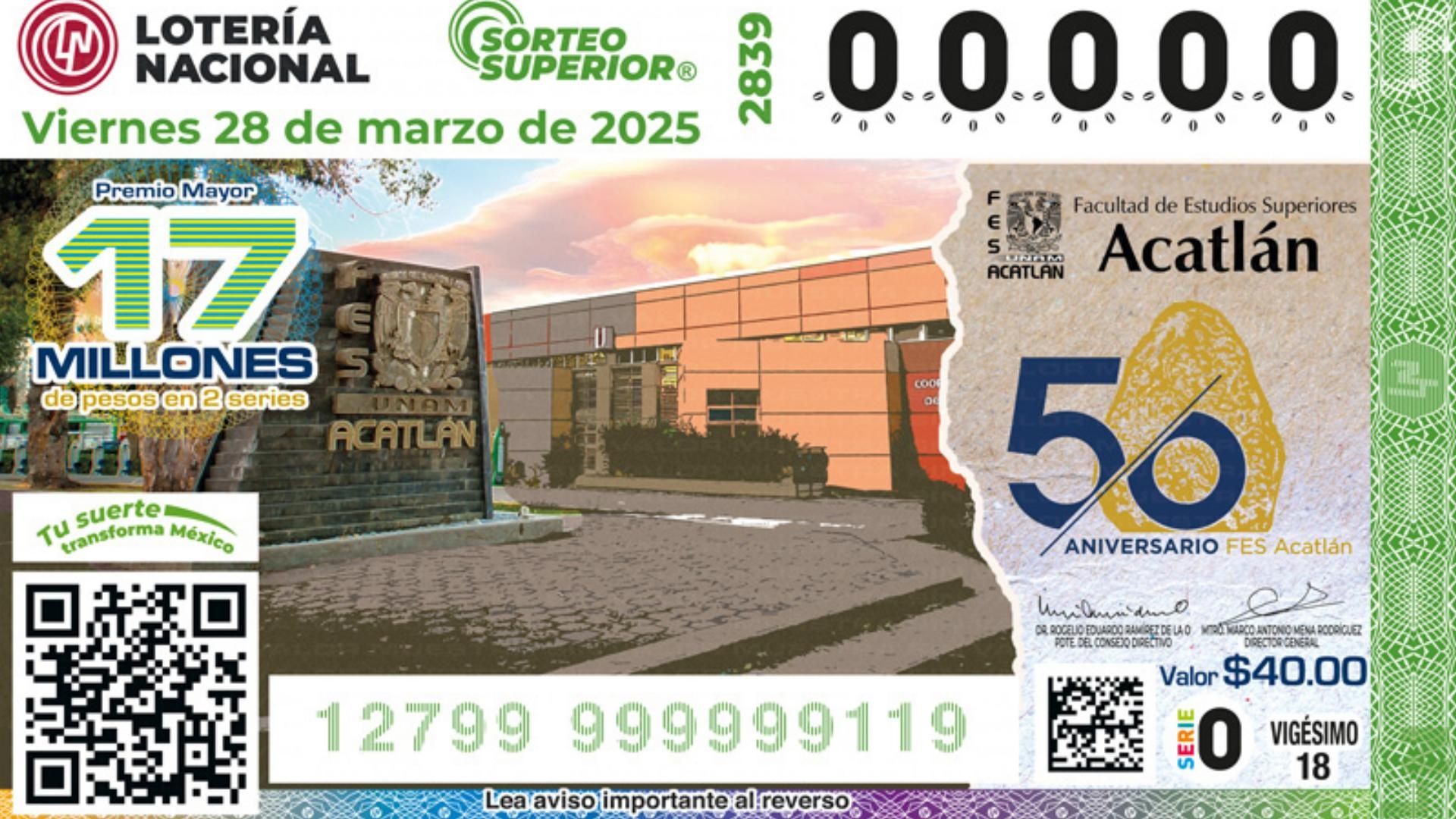Resultados Lotería Nacional hoy 28 de marzo 2025 lista de números ganadores Sorteo Superior 2839