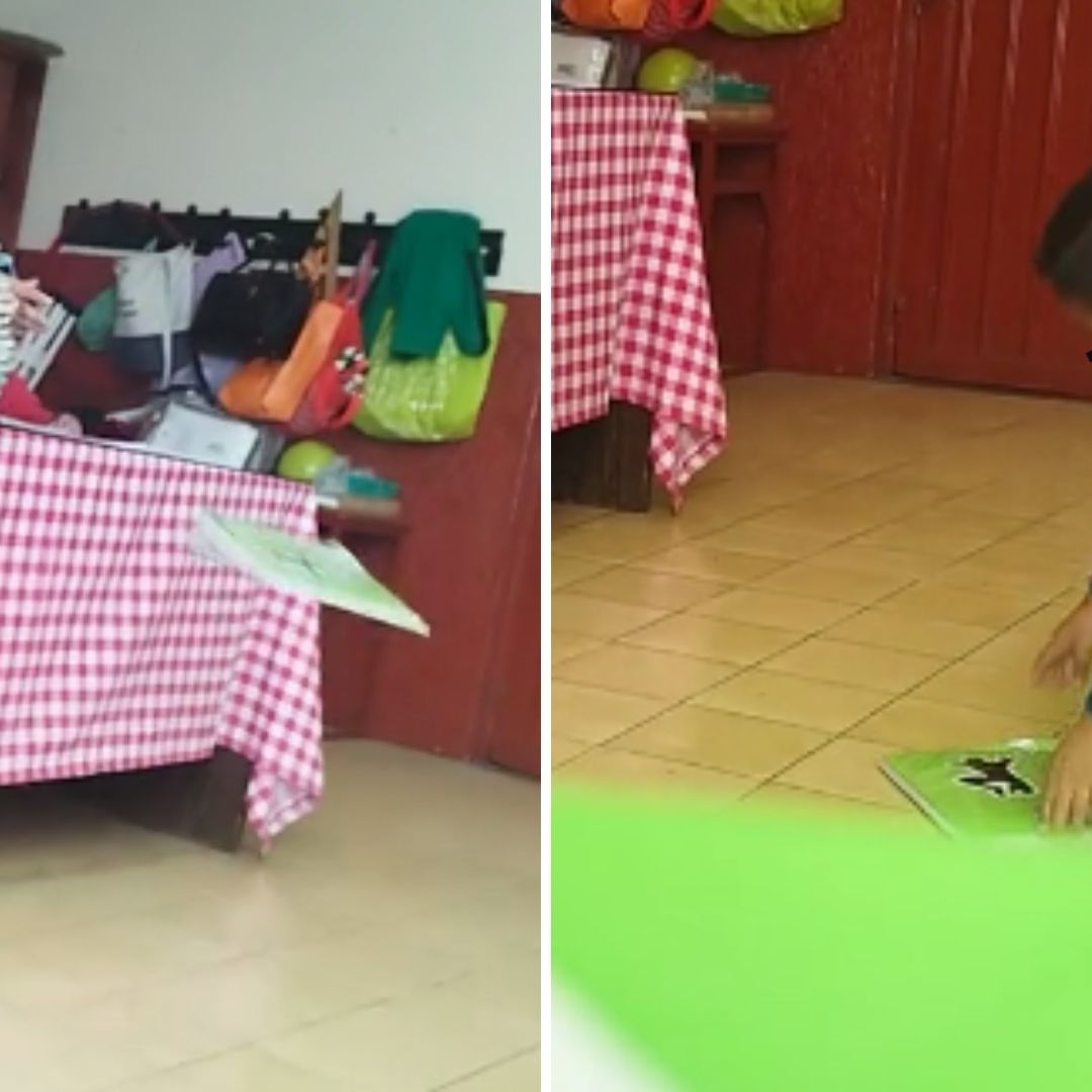 Tras Calificar, Maestra le Avienta Cuadernos a los Niños