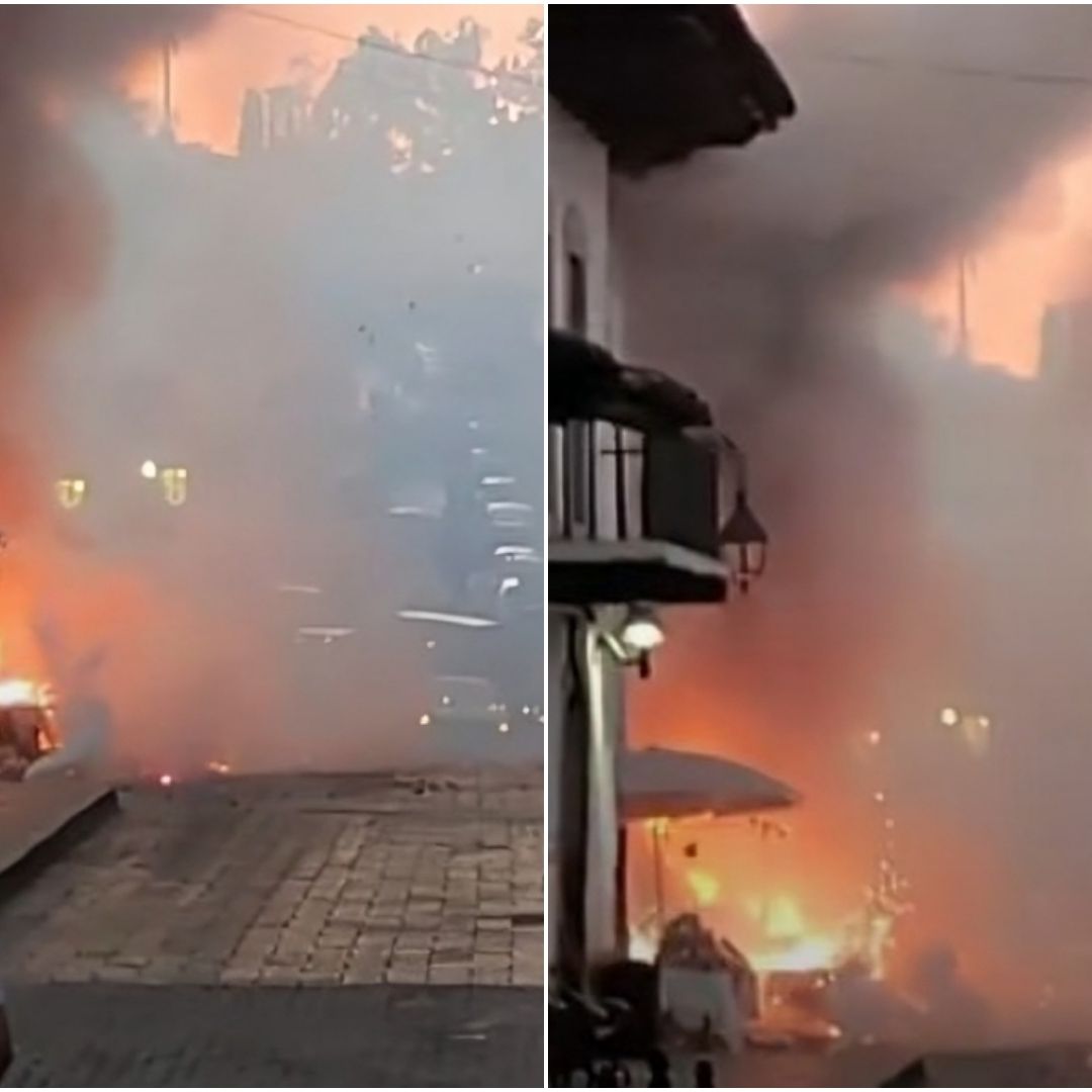 El incendio provocó el estallido de cientos de cuetes.