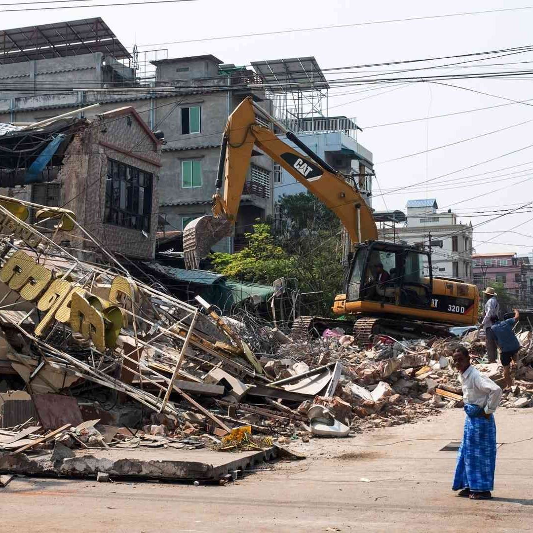 Afectaciones por sismo en Myanmar
