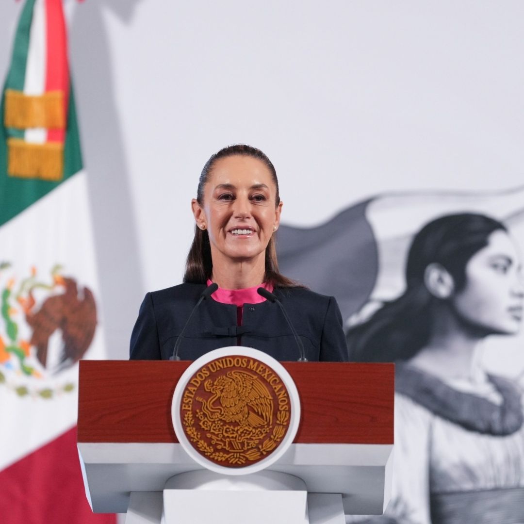 Claudia Sheinbaum en conferencia en Palacio Nacional