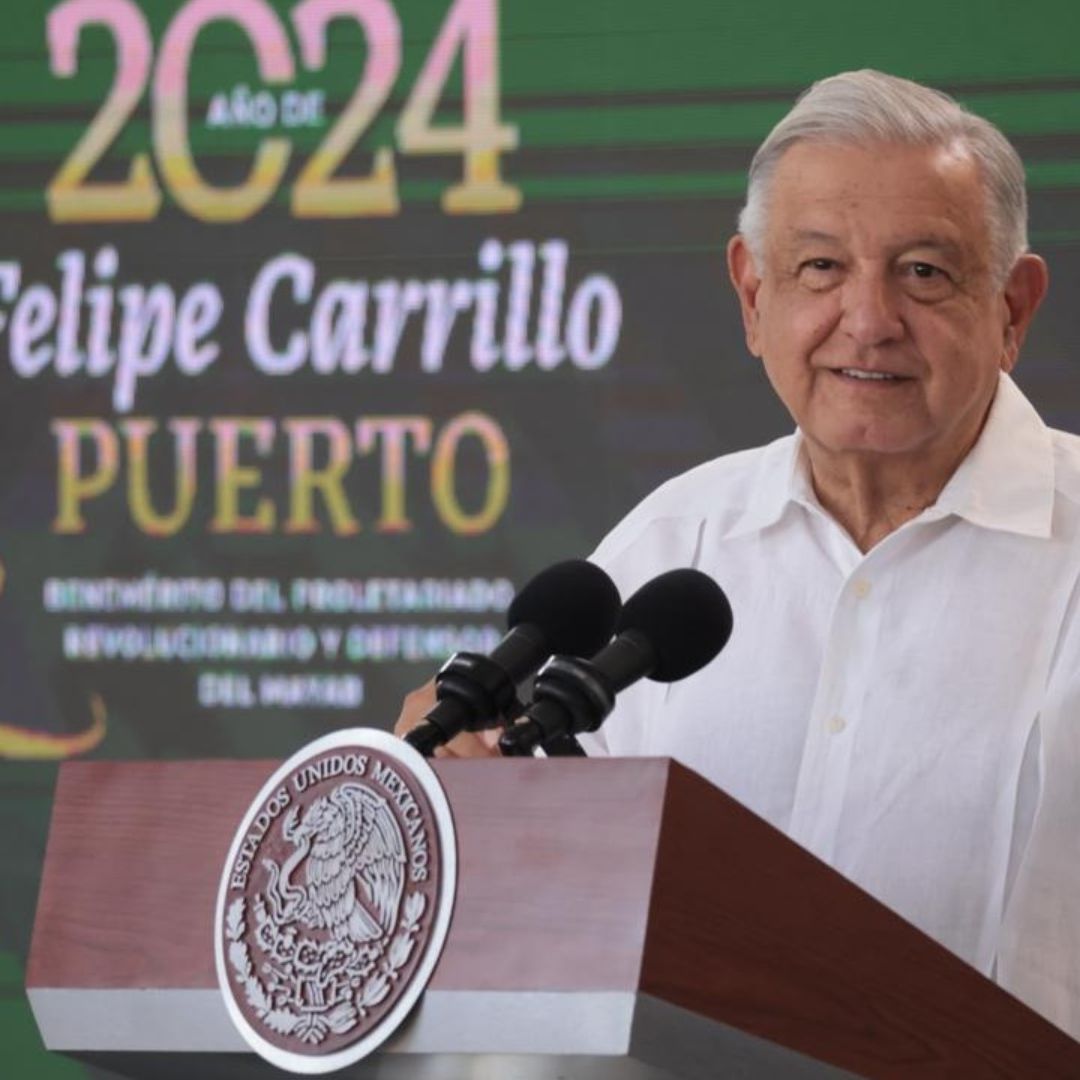 El presidente López Obrador en conferencia mañanera