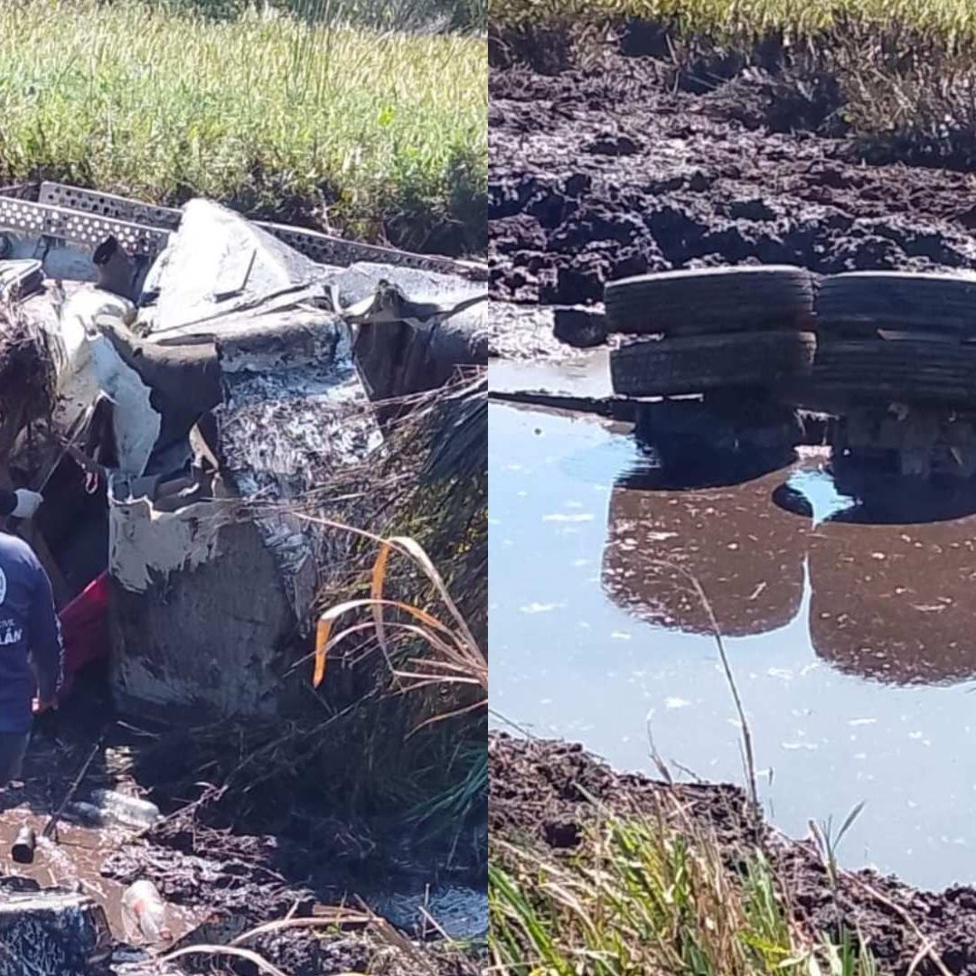 Accidente Tráiler Carretera Coatzacoalcos-Minatitlán, Tramo Las Matas, Veracruz. Muere Conductor y Cae a Pantano