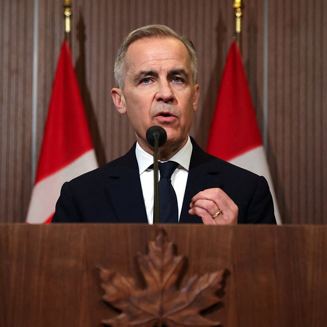 Mark Carney en rueda de prensa en Parliament Hill en Ottawa