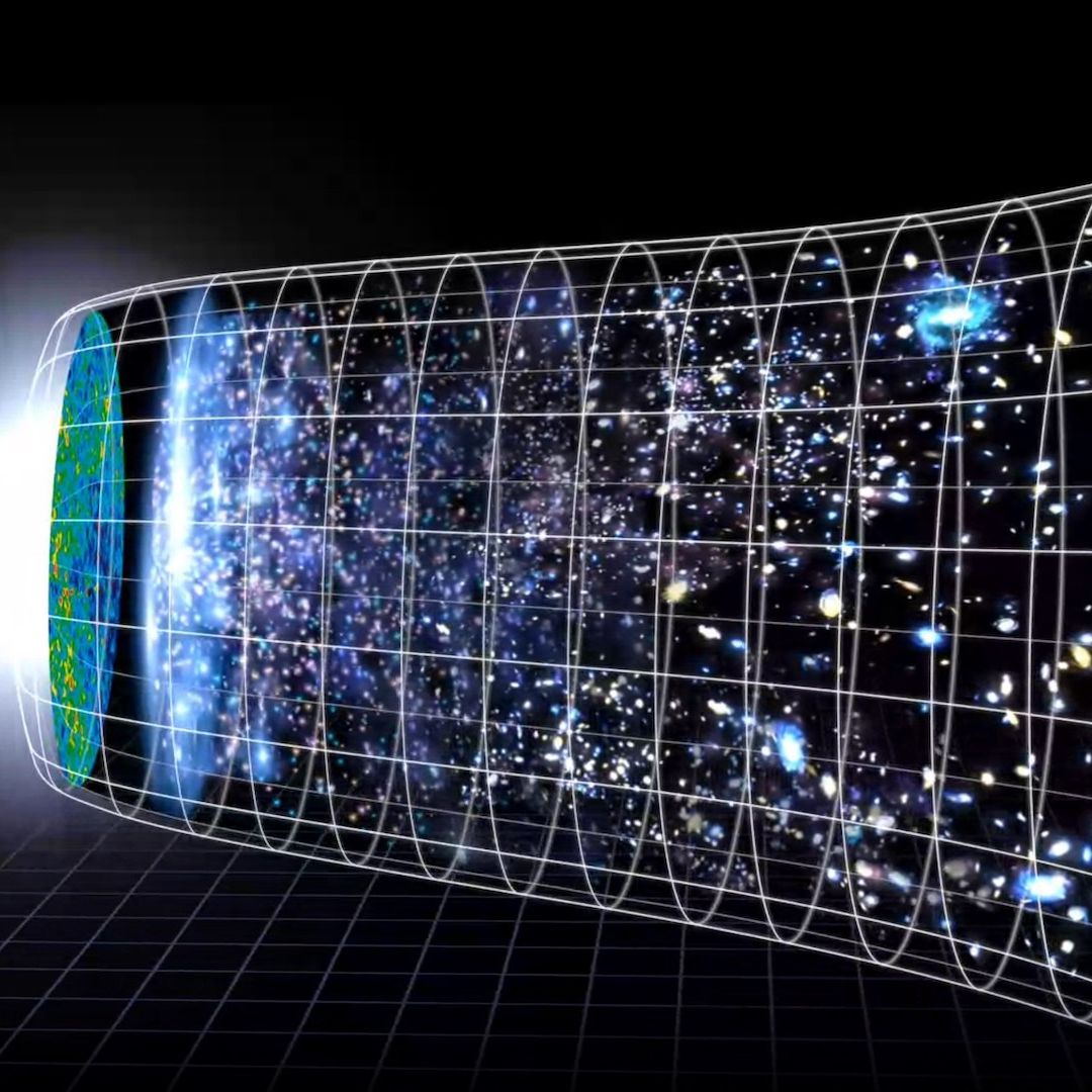 Ilustración de al evolución del universo desde el Big Bang hasta hoy
