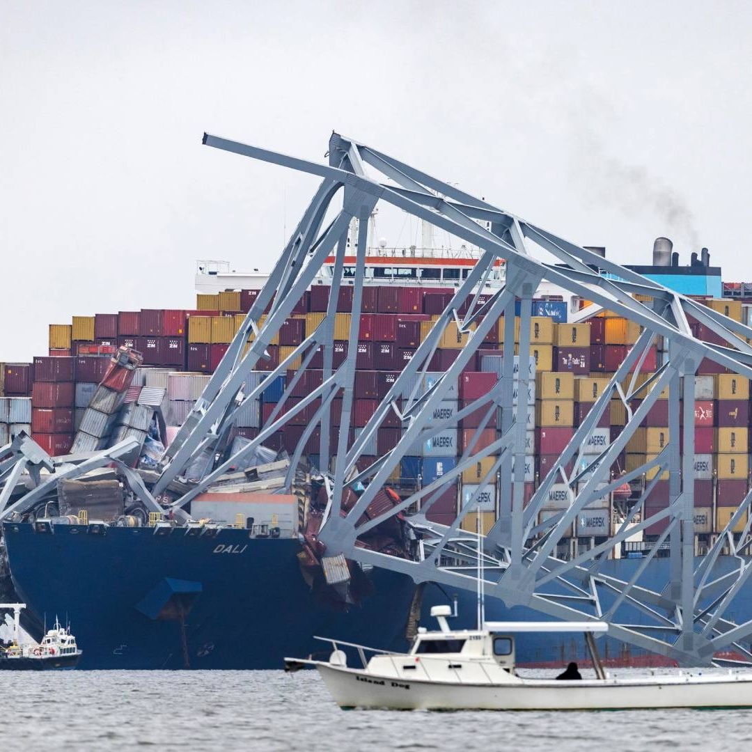 El barco que derribó el puente de Baltimore, en Maryland, Estados Unidos