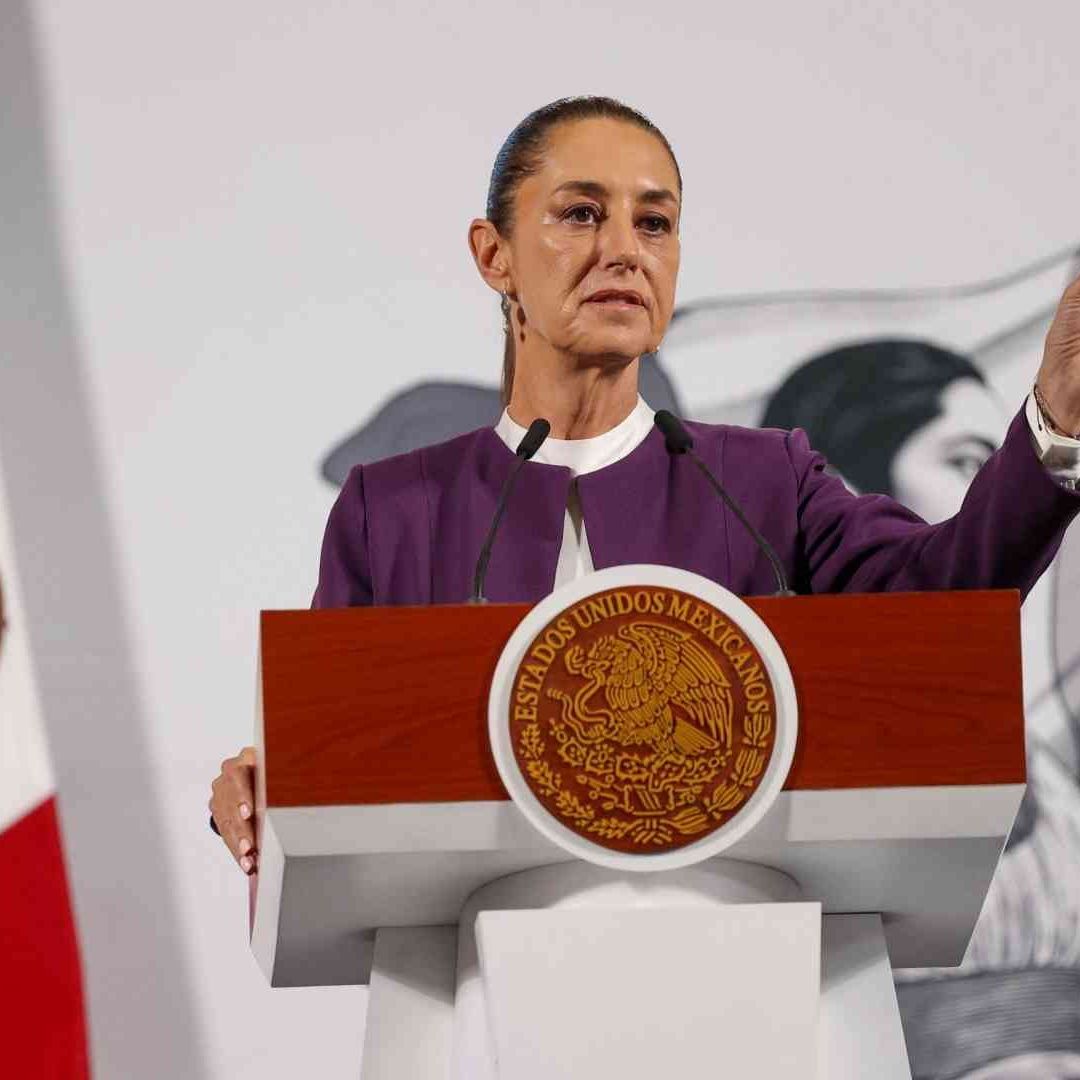 La presidenta Claudia Sheinbaum durante conferencia mañanera