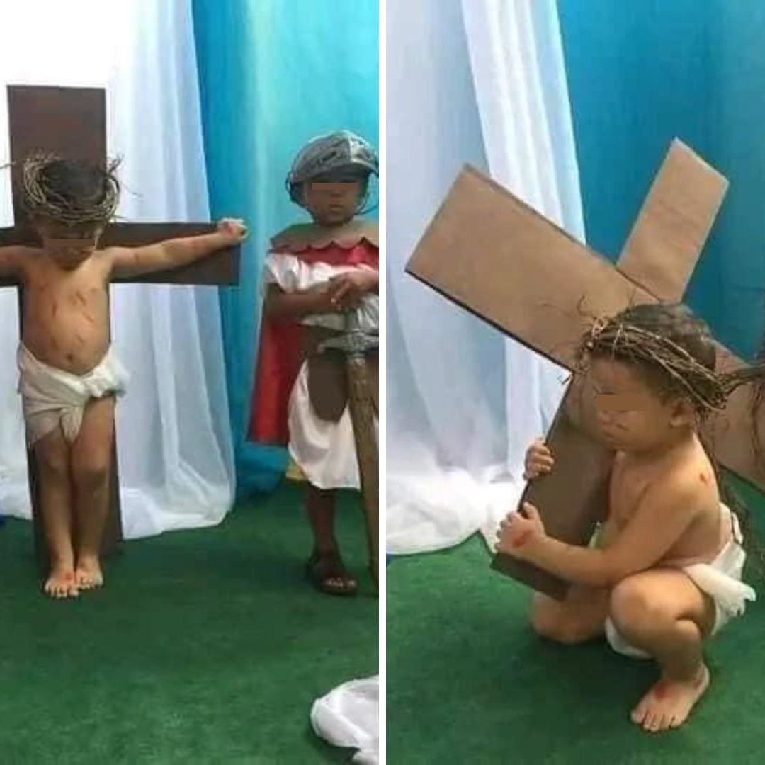 Niños Recrean la Pasión de Cristo: FOTOS