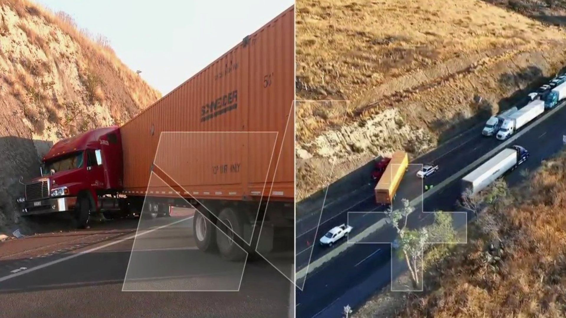 Así quedó el tráiler por el accidente en la Chamapa-Lechería