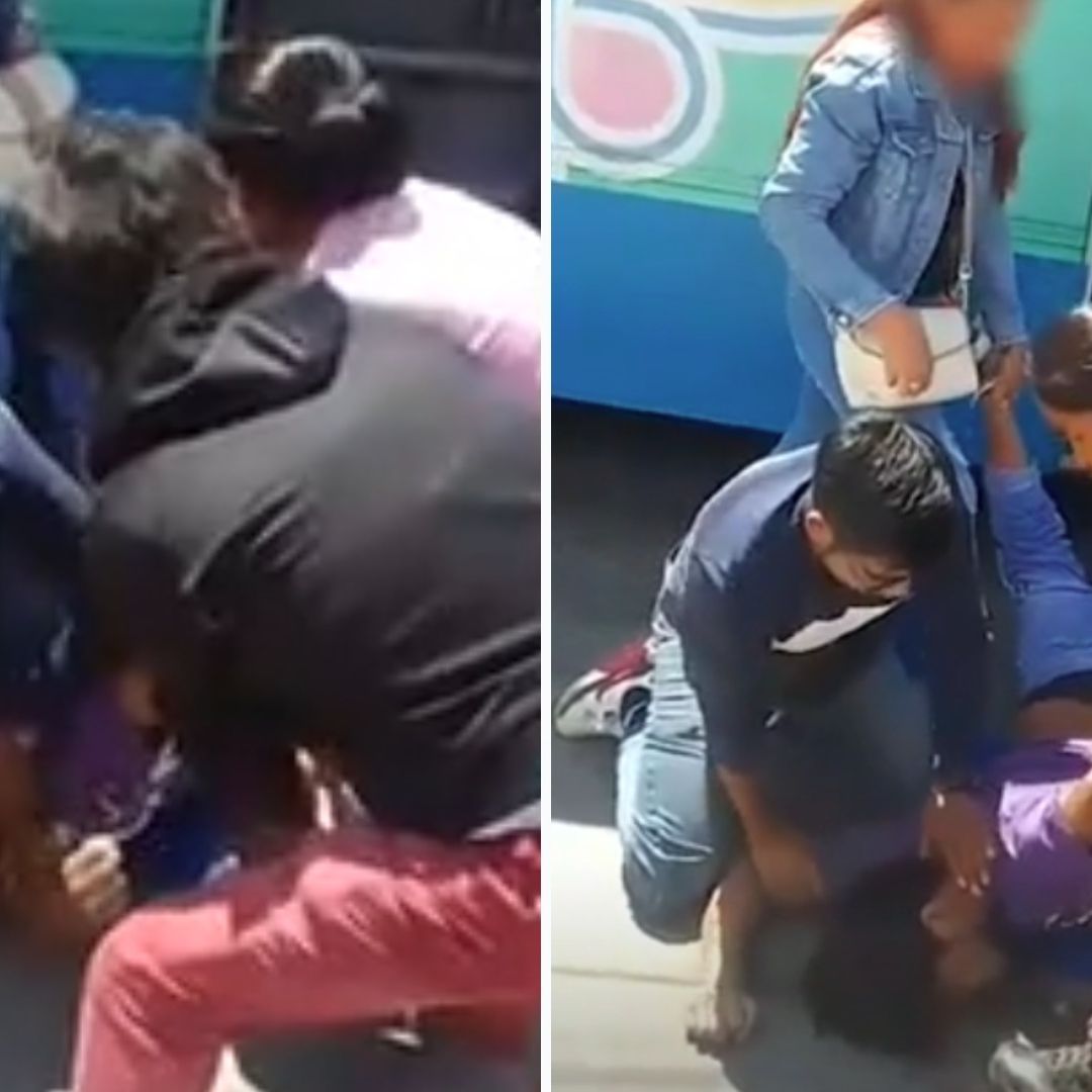 Video: Pasajeros se Unen para Golpear a Sujeto que Robó Celulares en Camión ¡Le Hicieron Bolita!