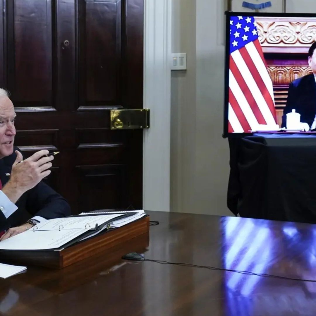 Charla telefónica del presidente Joe Biden y Xi Jinping de China. Foto: APCharla telefónica del presidente Joe Biden y Xi Jinping de China