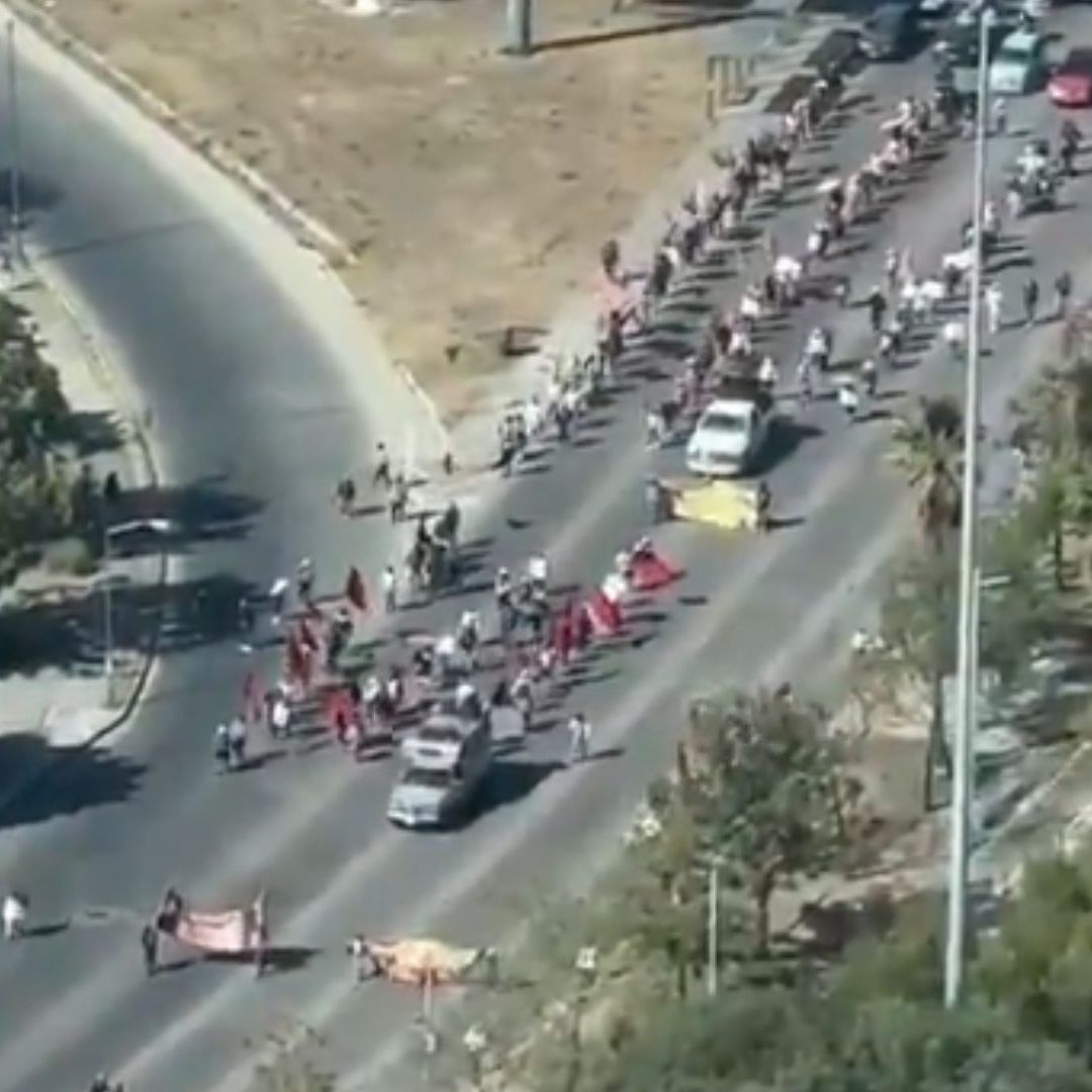Cierre en Vía Atlixcáyotl por Manifestación de Organización 28 de Octubre en Puebla