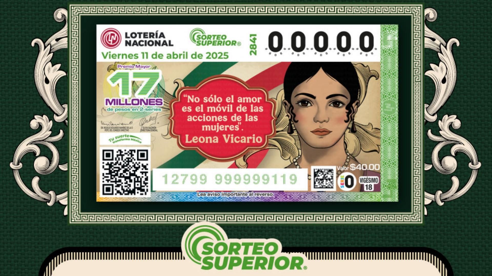 Resultados Lotería Nacional hoy 11 de abril 2025 Lista de números ganadores Sorteo Superior 2841