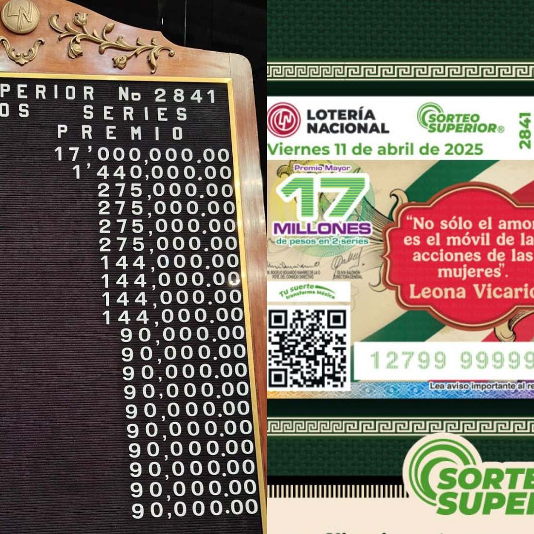 Conoce dónde cayó el premio mayor de la Lotería Nacional este 11 de abril 2025