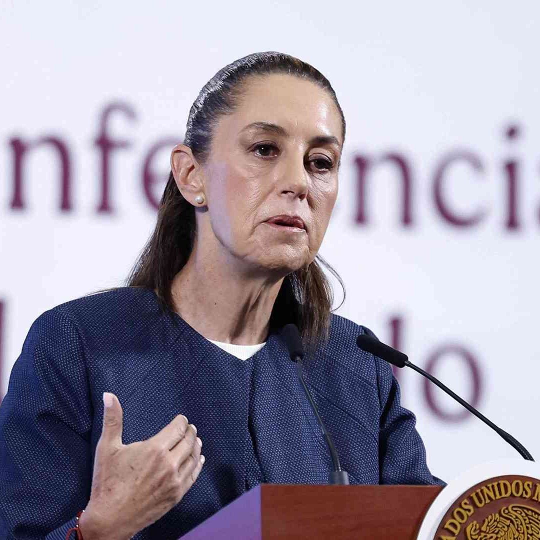 Claudia Sheinbaum, presidenta de México, durante conferencia mañanera