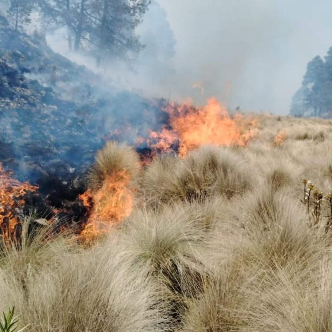 Incendio Volcán Pico de Orizaba. Fuego en el Citlaltépetl