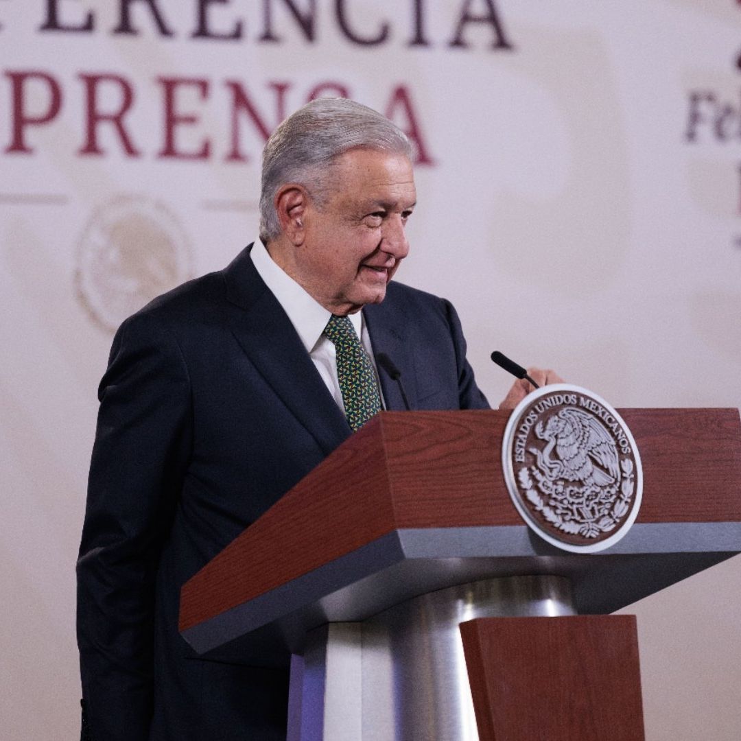 El presidente López Obrador en conferencia mañanera