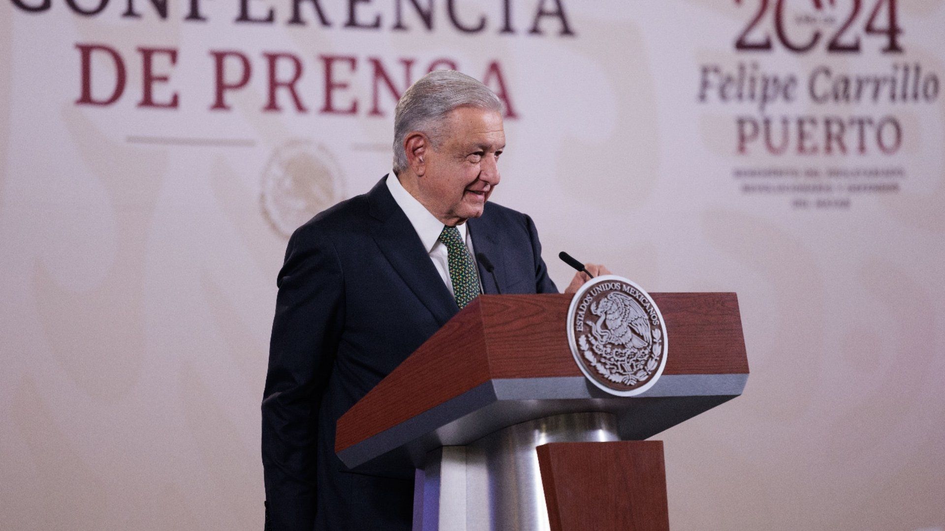 El presidente López Obrador en conferencia mañanera