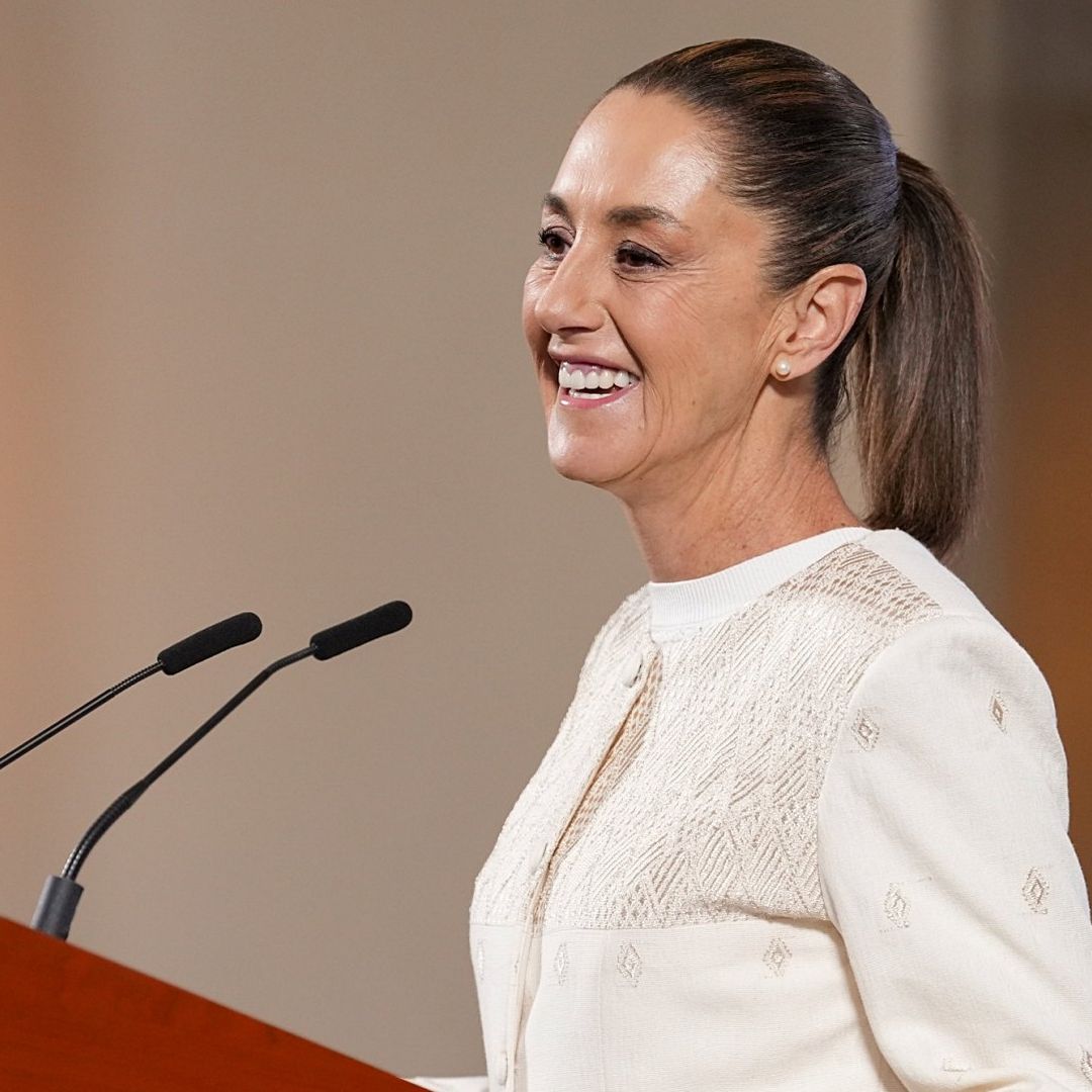 Claudia Sheinbaum en conferencia de prensa en Palacio Nacional