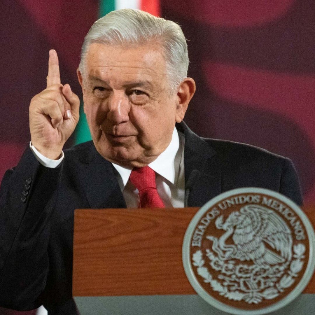 El presidente López Obrador durante una conferencia mañanera.