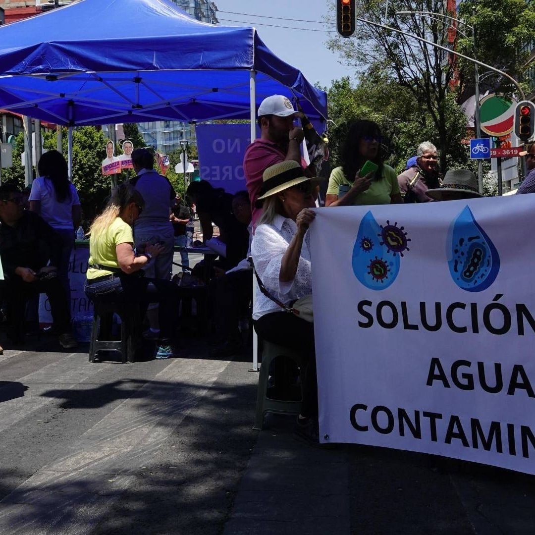 Protesta por contaminación del agua en la Benito Juárez