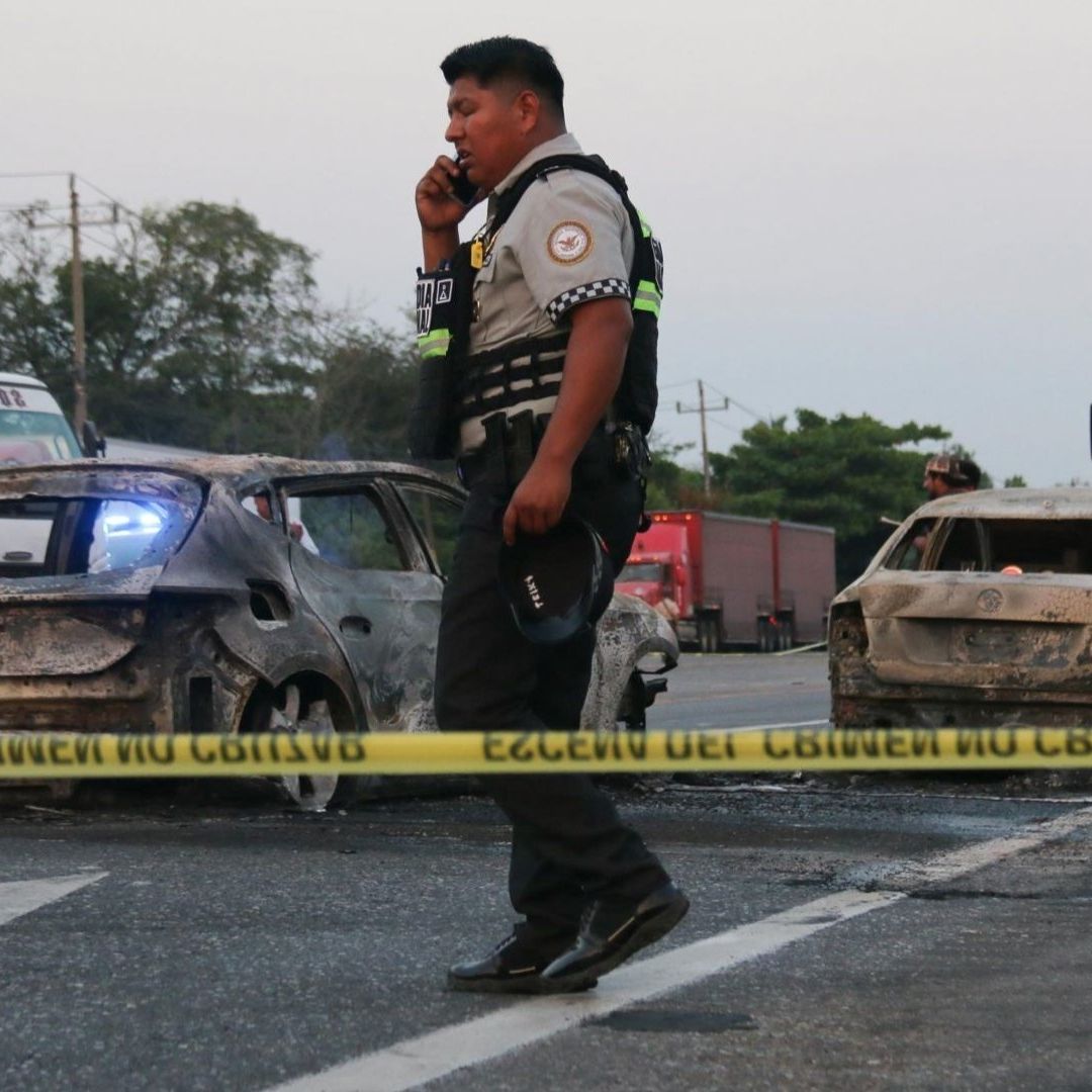 Elemento de la Guardia Nacional en escena del crimen en Villahermosa