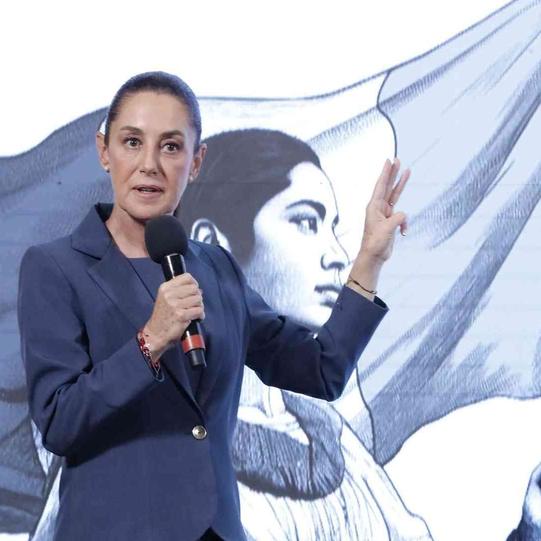 Claudia Sheinbaum, presidenta de México, durante la conferencia mañanera