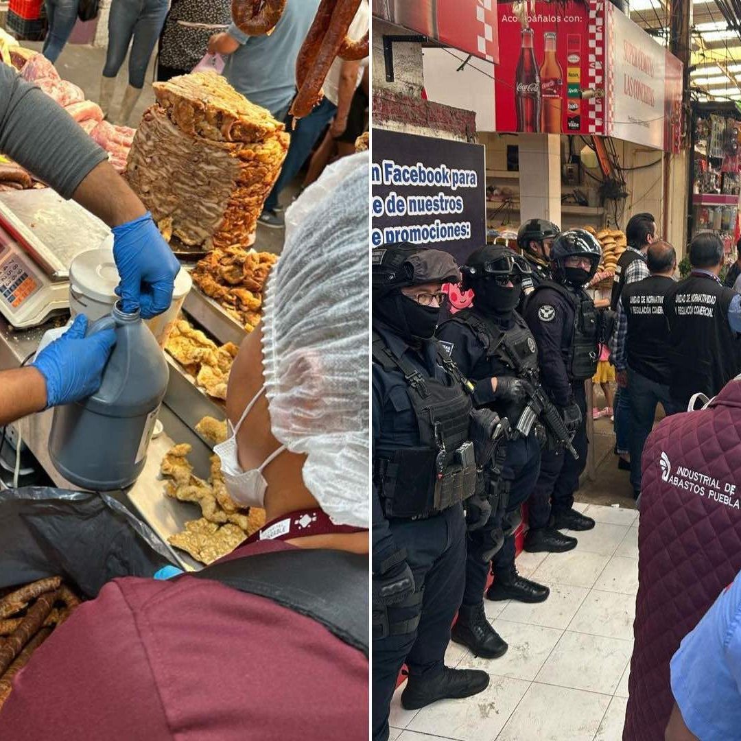 Mercado Emiliano Zapata en Puebla; Decomisan Carne Echada a Perder y Clausuran una Carnicería