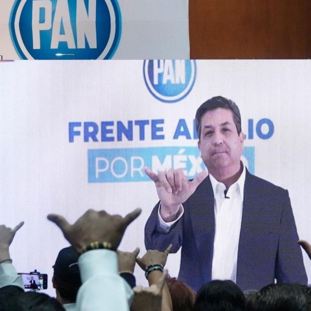 Francisco Javier García Cabeza de Vaca, exgobernador de Tamaulipas, durante una videollamada