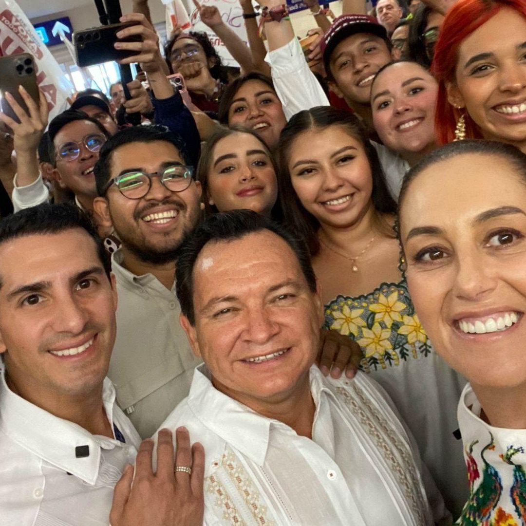 Claudia Sheinbaum, candidata a la Presidencia de la República por la coalición Sigamos Haciendo Historia, en Mérida
