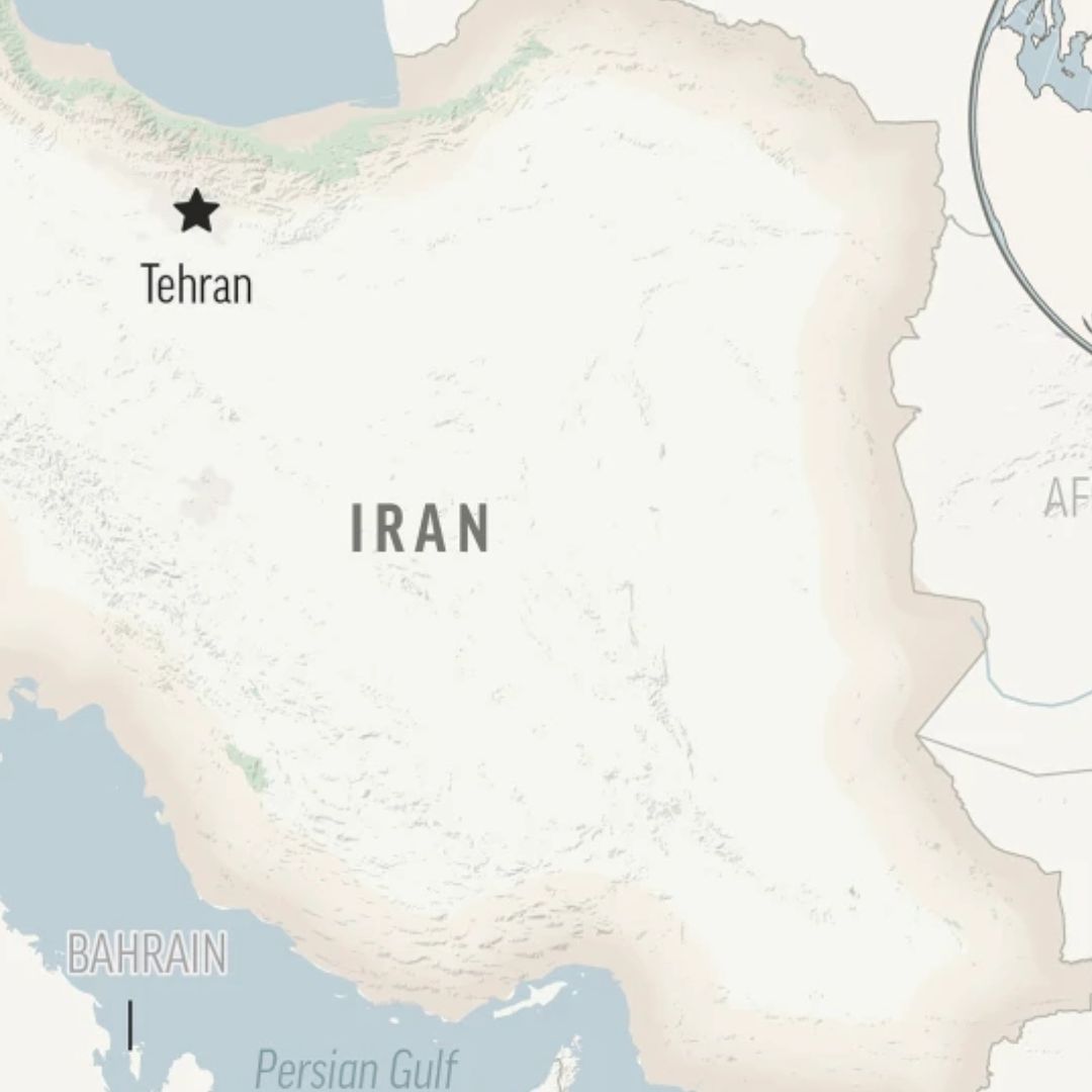 Este es un mapa de localización de Irán con su capital, Teherán. Foto: AP